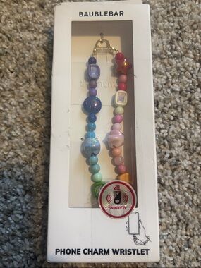 NWT BaubleBar Rainbow Beaded Phone Charm Wristlet